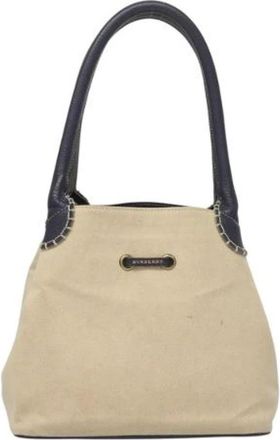 Burberry Tweedehands Canvas handtassen - Dames - Vintage Handtas - Beige - ONE Size - Leer - Vintage