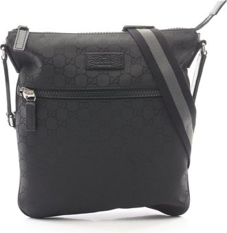 Gucci Black Nylon Leather Shoulder Bag (Pre-Owned)