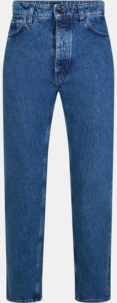 HUGO BOSS Mens Akron Slim Fit Five Pocket Jeans in Medium Blue - Size 34W/32L