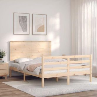 vidaXL Estructura De Cama Con Cabecero Madera Maciza 140x200 Cm Vidaxl