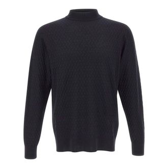 FILIPPO DE LAURENTIIS Super 120s Merino Jumper - male - Filippo De Laurentiis - Turtlenecks - Blue - 3XL - Knitwear
