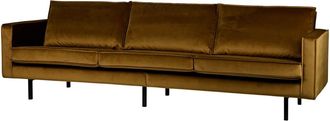 Woood Sofá vintage de 4 plazas de terciopelo - Bronce