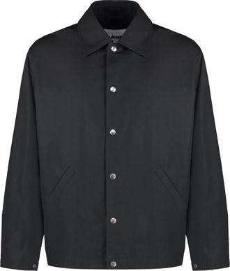 Jil Sander Jassen, Heren, Zwart, M, Katoen, Cotton Overshirt