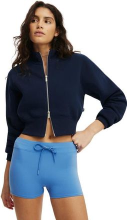 Cotton On Womens Active Plush Fitted Zip Through in Prep Sport Navy at Nordstrom, Size X-Large