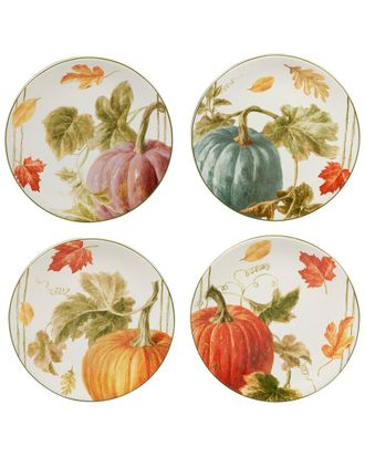 Certified International Autumn Harvest Set Of 4 Dessert Plates