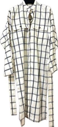 Maison Margiela Virgin Wool Black And White Checked Shirt Dress Size 38