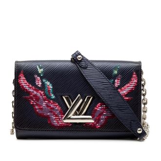 Louis Vuitton Pre-owned Womens Epi Sequin Flames Twist Chain Wallet - Navy Leather - One Size