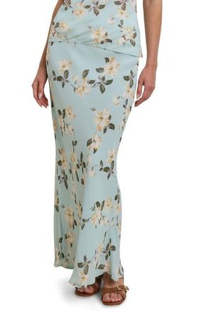 Favorite Daughter The Favorite Floral Georgette Maxi Skirt in Aqua Floral at Nordstrom, Size X-Small