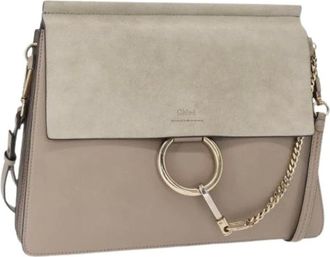 Chlo&eacute; Pre-owned Shoulder Bags, female, Beige, Size: ONE SIZE Pre-owned Suede Shoulder Bag