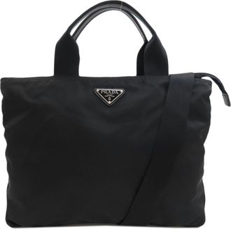 Prada Black Nylon Tote Bag (Pre-Owned)