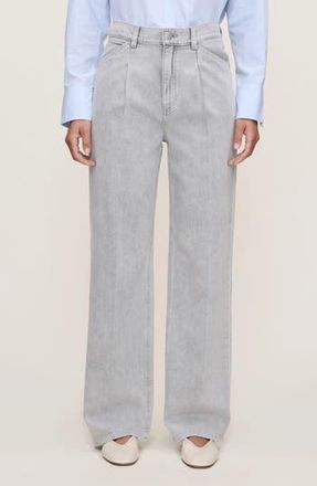 DL1961 Casie Pleated Mid Rise Wide Leg Jeans in Light Storm Cloud at Nordstrom Rack, Size 24