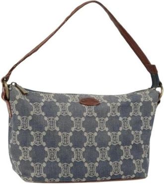 Celine Pre-owned Shoulder Bags, female, Blue, Size: ONE SIZE Pre-owned Canvas Shoulder Bag