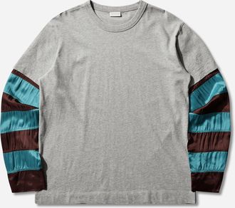 Dries Van Noten Men s Contrast Sleeves T-Shirt Grey Melange