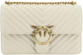 Pinko Love Birds Schoudertas - Dames - Schoudertassen - Wit - ONE Size - Leer - Tassen