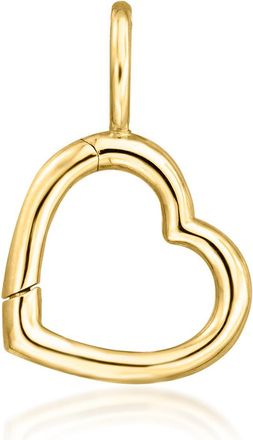 RS Pure by Ross-Simons 14kt Yellow Gold Heart Charm Holder Pendant