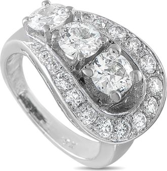 Luxury Bazaar Antique 18K White Gold 1.88ct Diamond Ring MF08-062526