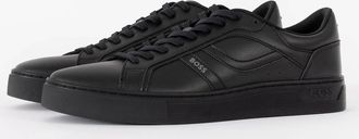 HUGO BOSS Mens BOSS Orange Mens Rhys Trainers in Faux Nappa Leather - Black 005 - Size: 11