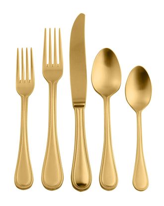 Mepra Perla Ice Oro 5-Piece Flatware Set