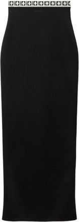 Versace Black Logo Maxi Skirt