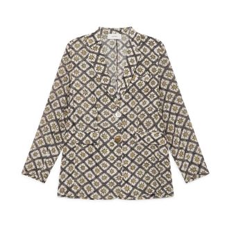 Maliparmi Blazers, female, Gray, Size: L Magnolia Batik Jacket