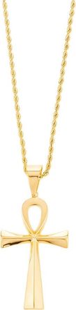 Eye Candy Los Angeles Mens Titanium Ankh Pendant Necklace in Gold at Nordstrom Rack