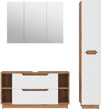Vicco Juego De Muebles De Ba&ntilde;o De 3 Piezas Lotta, Blanco, 3 Piezas, Vicco
