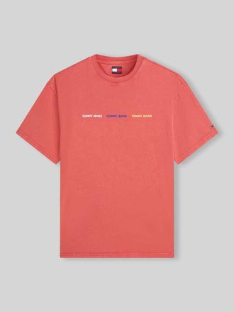 Tommy Jeans Relaxed Fit T-Shirt aus reiner Baumwolle in Rot, Gr&ouml;&szlig;e XL