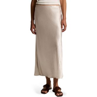 Vince Side Slit Matte Satin Slip Skirt in Champagne at Nordstrom, Size Xx-Small