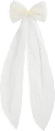 Brides & Hairpins Aluma Faux Pearl Tulle Bow in Ivory at Nordstrom