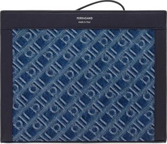 Ferragamo Clutch con monogramma GG - Blu