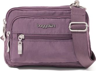Baggallini Triple Zip Crossbody Bag with Wide Strap