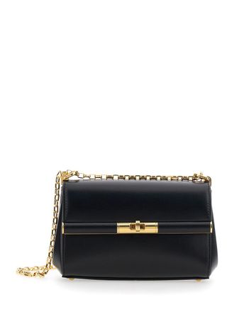 Dolce & Gabbana Marlene Black Shoulder Bag With Twist Lock In Leather Woman