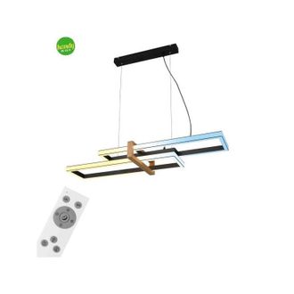 Briloner Lampadario Frame Nested Sospeso Briloner 120cm Legno e Nero cct con Telecomando 44W