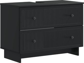 vidaXL Mueble De Lavabo Para Ba&ntilde;o Ede Negro 82 X 41 X 59 Cm Vidaxl