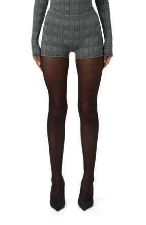 Naked Wardrobe Naked Houndstooth Check Hot Shorts in Houndstooth Plaid at Nordstrom, Size X-Small
