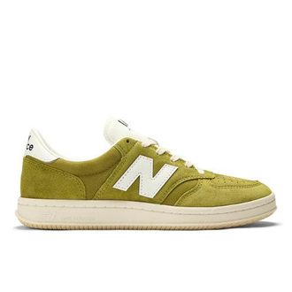 New Balance Mens T500 in Green/White Leather, size 9.5