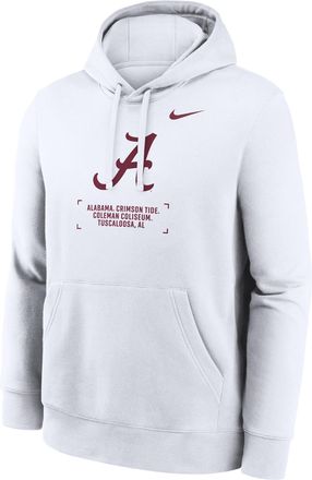 Nike Alabama Club Basketball 2-Hit Nike Mens College Pullover Hoodie in White | NKDK10AABN-DV1