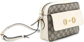Gucci Horsebit 1955 Flap Pocket Camera Bag GG Coated Canvas and Leather Small crossbody bag - Marrone