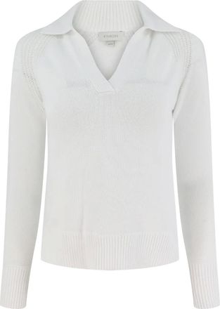 Kinross Cashmere Maglione con scollo a V - Bianco