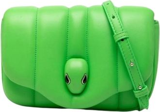 Bulgari Pre-owned Vintage Crossbody Bag - Dames - Vintage Schoudertas - Groen - ONE Size - Leer - Vintage