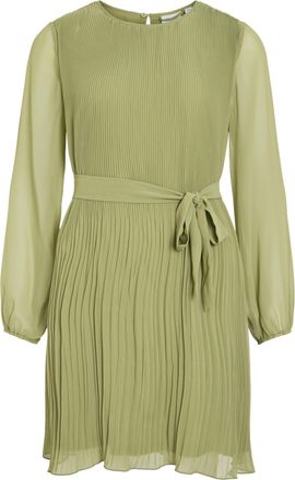 Vila Womens Vidaliana O-Neck L/S Dress/R, Sage, 8