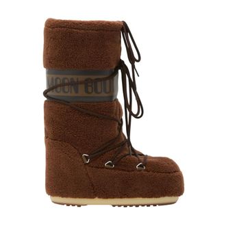 Moon Boot Schoenen, Dames, Bruin, 39 EU, Leer, Icon Fleece Boot