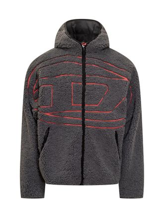 Diesel Diesel Jacket Teddy Zip Logo Grey MenS