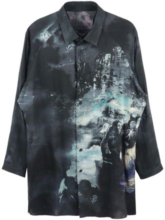 Yohji Yamamoto Camicia con stampa - Nero