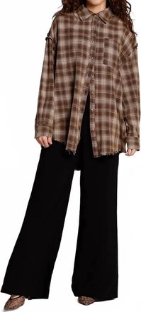 Promesa Raw Energy Flannel Button Up Shirt In Brown