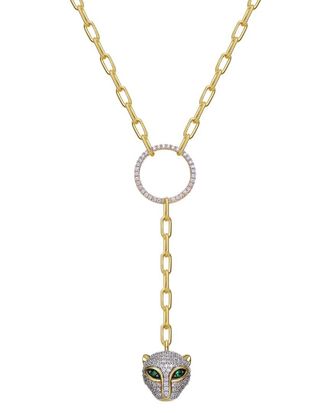 Rachel Glauber 14K Plated Cz Cat Necklace