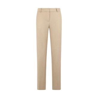 Brooks Brothers Pinstripe Cigarette Fit Virgin Wool Trousers - female - Brooks Brothers - Slim-fit Trousers - Beige - 2XS - Trousers