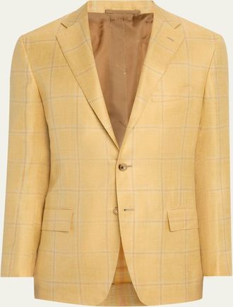 Kiton Mens Windowpane Sport Coat