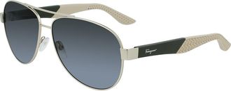 Ferragamo SF 275S 758 Mens Sunglasses Silver Size 62