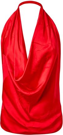 Alejandra Alonso Rojas Top drappeggiato in seta - Rosso